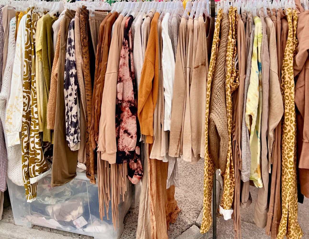 Leopard print clothes in St.Tropez market