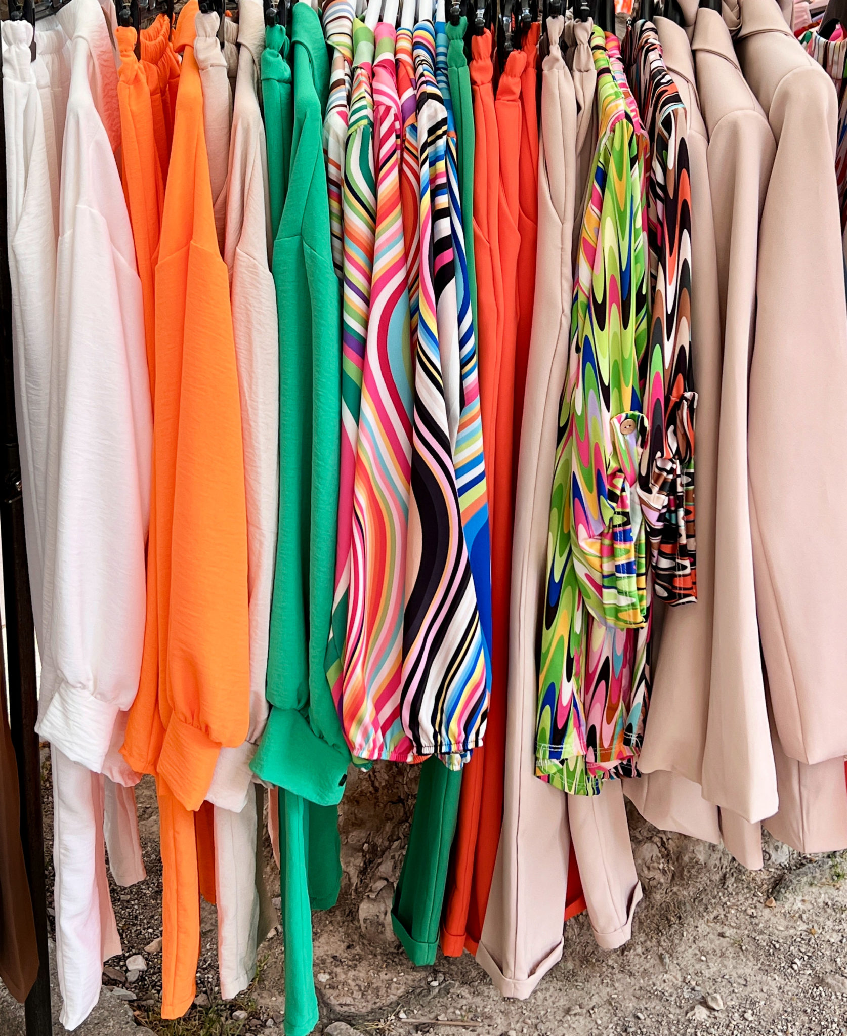 Vibrant colours and patterns in St.Tropez market