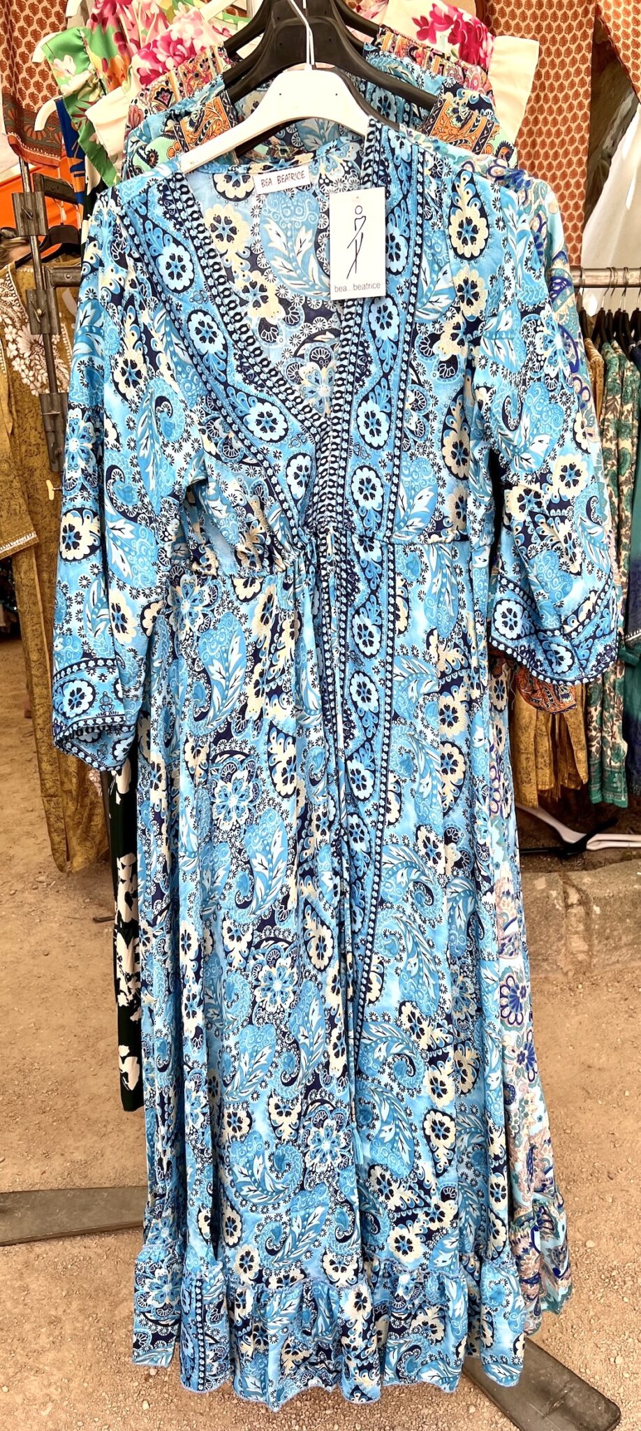 Blue print maxi dress St.Tropez market