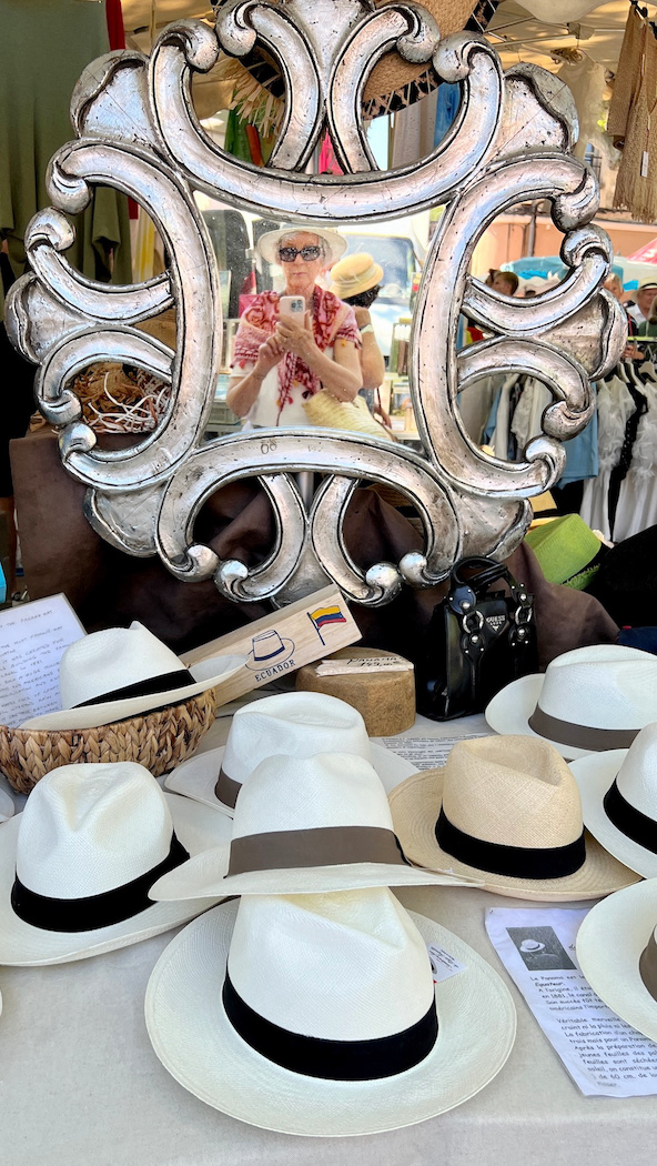 Panama hats. St. Tropez market