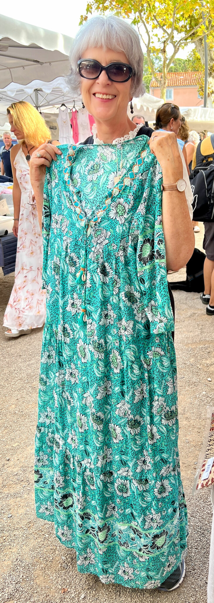 London cotton maxi dress in St.Tropez market