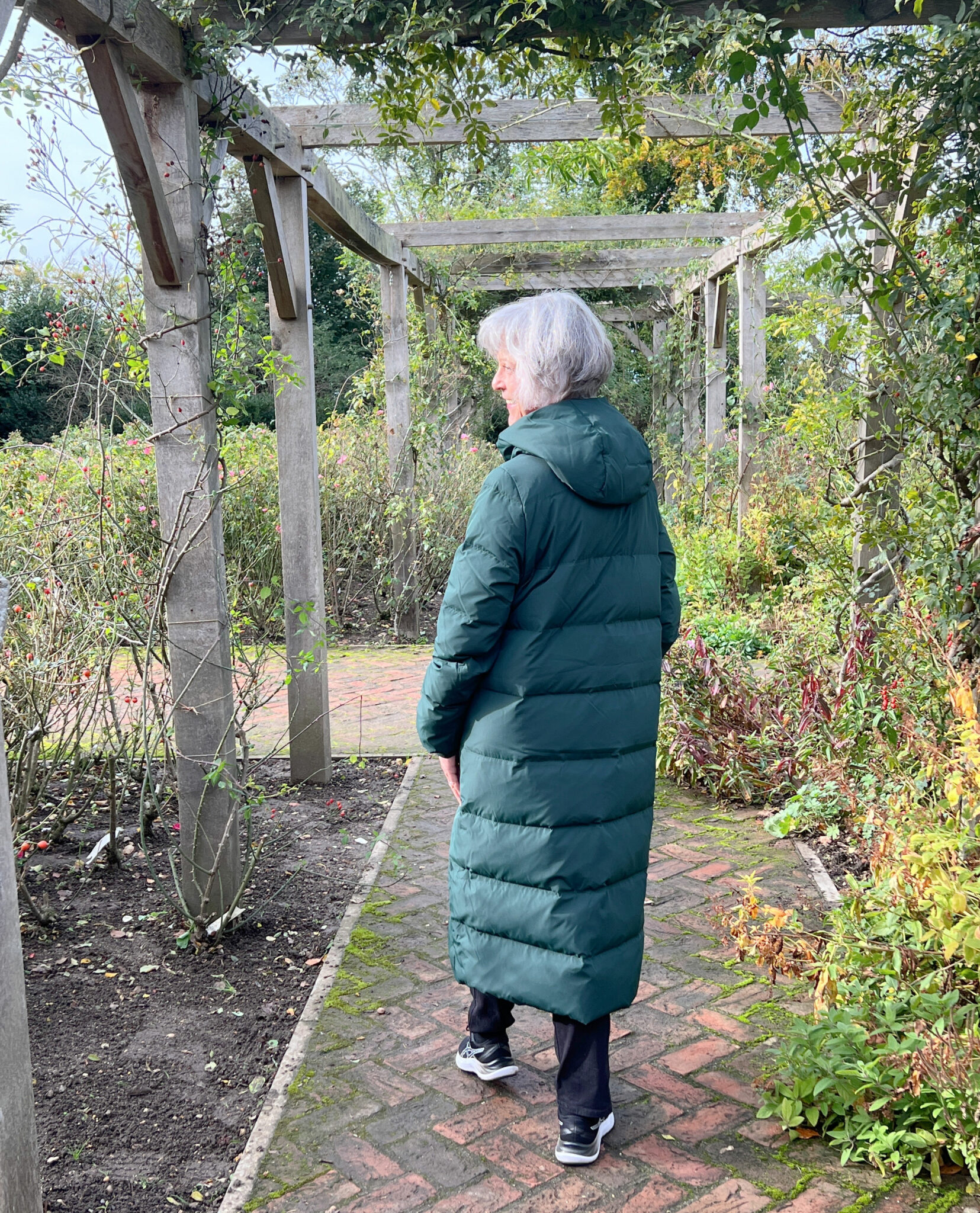 Green maxi puffer coat