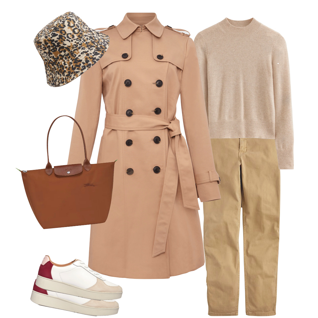 Beige trench coat