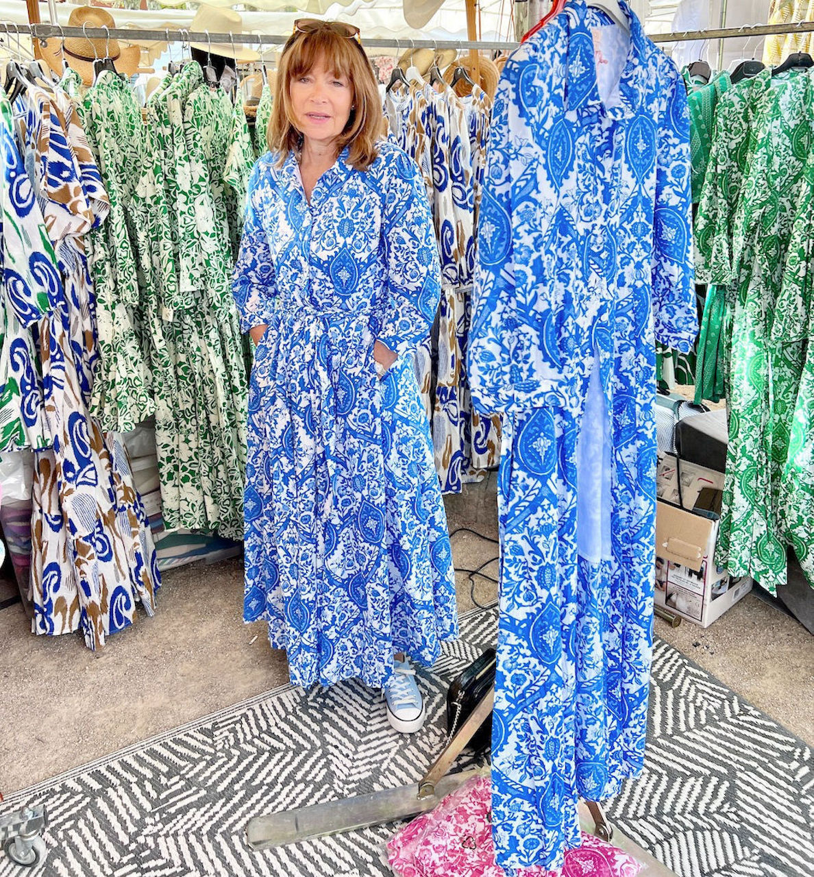 Blue print maxi dress in Market