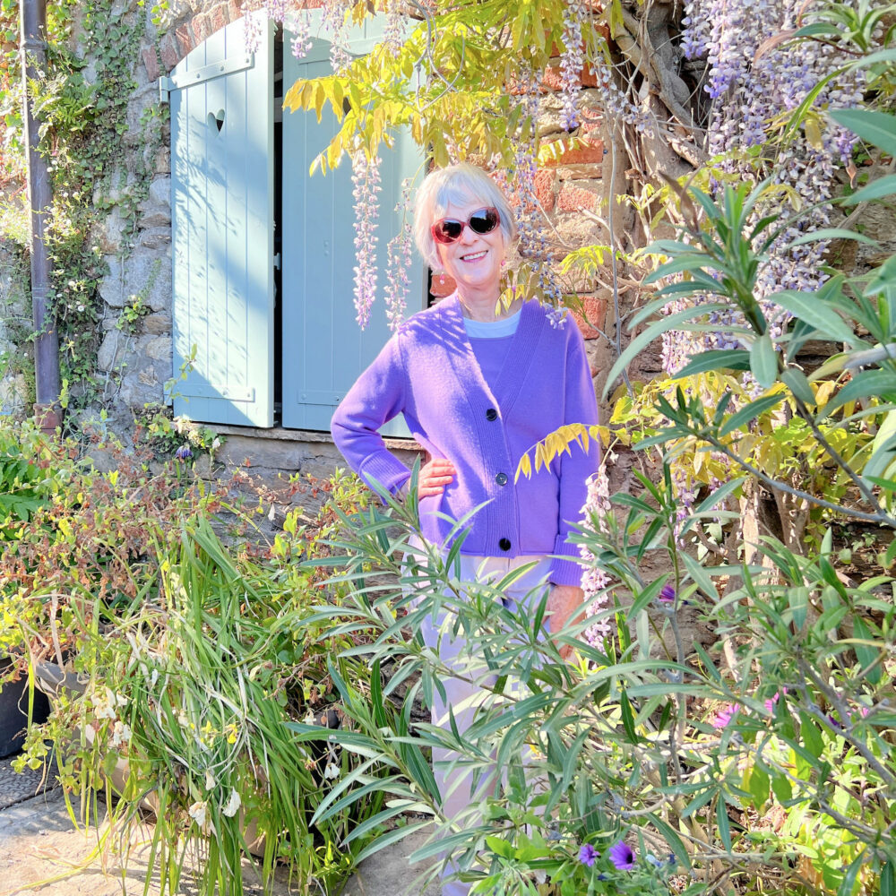 Purple cashmere cardigen