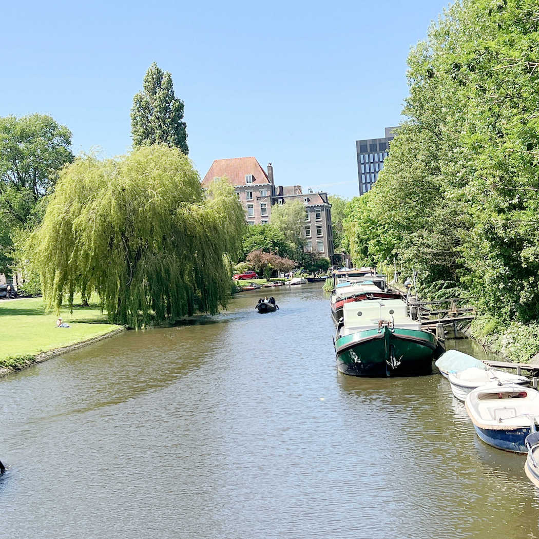 canal boats in Amsterdam June 23