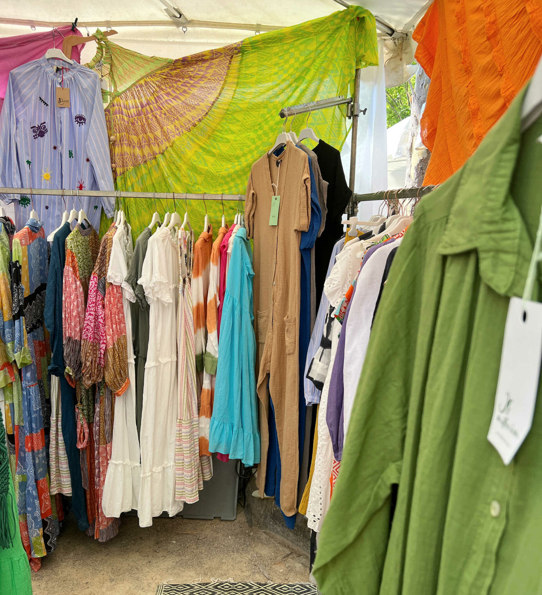 Dresses in St. Tropez market June 23